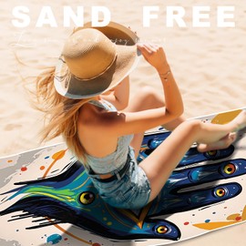 THISFIND Beach Towel Sand Free Quick Dry Absorbent Compact Towels for Swimming Pool Camping Beach Accessories Large Easy Pack Travel Things for Vacation Essentials Adult (10)