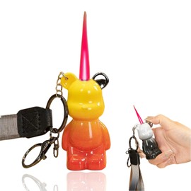 SIMBAE Cute Cartoon Cool Lighter, Windproof Straight Punch Lighter, Compact and Portable with A Key Ring, Suitable for Women and Men to Use (No Gas) (blx-huanghong)