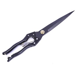 Grass Shear Sheep Shear Alpaca Shear - Coated Wear-Resistant Handle, Manganese Steel Double Blade, Strong Spring Suitable For Cattle And Sheep and Horse Hair Hand-Cut (Black 12.6 inches)