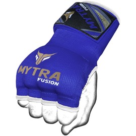Mytra Boxing Inner Gloves Hand Wraps Protection Easy Wraps Gloves Gel Padded along Wrist Strap Closure (Blue, S/M)