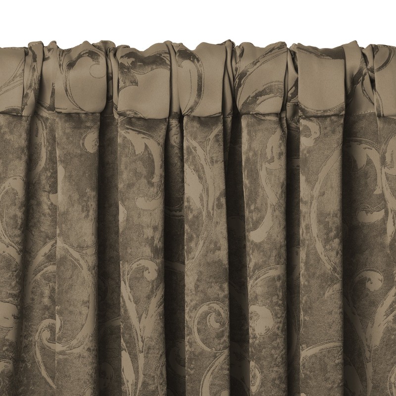 Elrene Home Fashions Mia Jacquard Scroll Blackout Window Curtain, 52"
