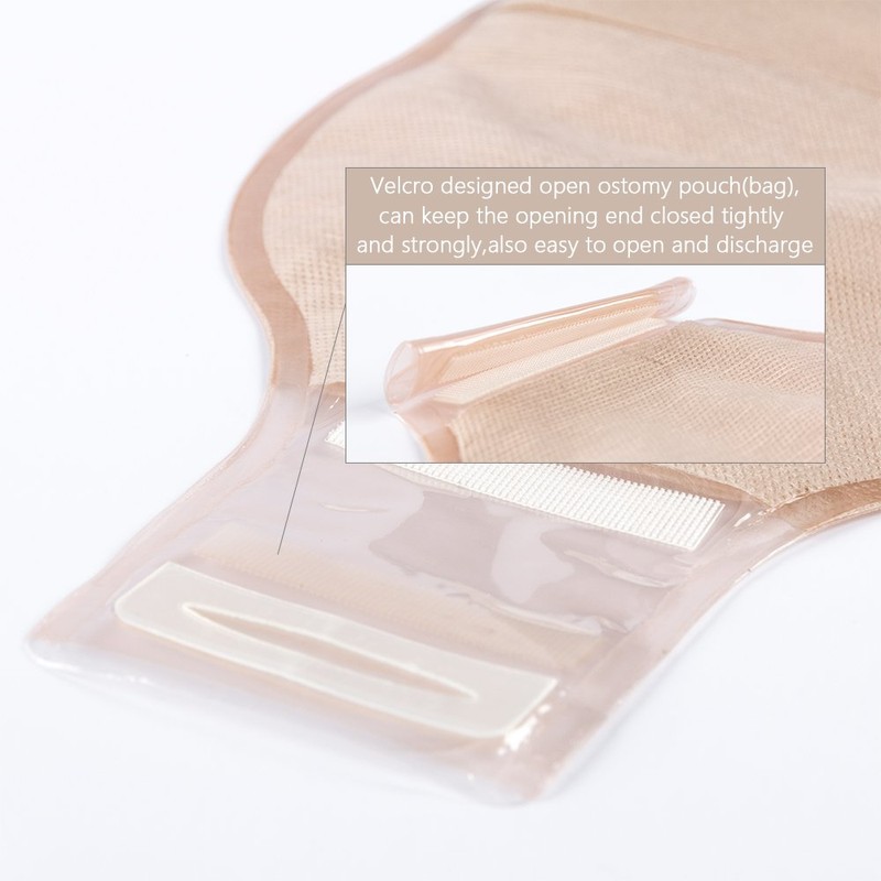 OUCHAN 1-Piece Ostomy Bags Colostomy Pouch with Hook and Loop
