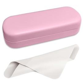 Nanocompe Glasses Case Large Hard Shell Eyeglasses Case PU Leather Protective for Sunglasses Eyeglasses (Pink)