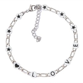 SENFAI Friendship Bracelets for Women Stainless Steel Chain Link Bracelet Preppy Bracelets, Large, Stainless Steel, no gemstone