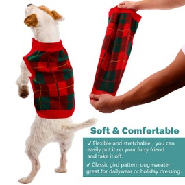 QBLEEV Medium Dog Sweaters for Girls, Dog Christmas Sweater Vest Pullover Puppy Sweaters Warm Winter Pet Sweaters Soft Thick Fall Dog Sweaters Knitwear Dog Sweatshirt Doggie Sweaters for Male Dogs L