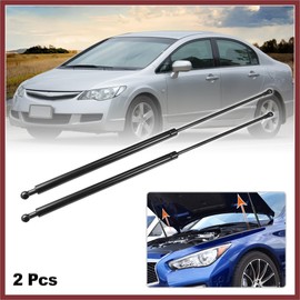 HEROFFIX 2 Pcs Front Hood Lift Supports Struts Shocks Gas Spring for Honda CIVIC 8th (FA/FD/FG/FK/FN) 2005-2011 Black Replace Parts