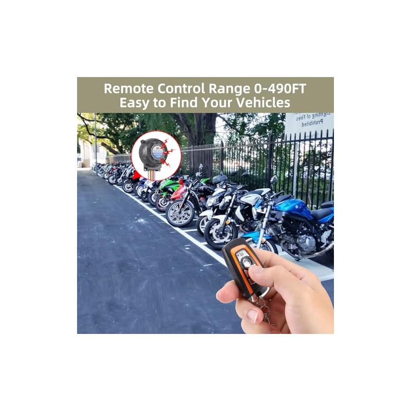 Rupse Motorcycle Alarm 125 dB, Motorcycle Alarm System with Start