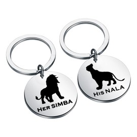 OKEYCH Couple Gift Simba And Nala Matching Keychain Girlfriend Boyfriend Husband Wife Jewelry Valentine's Day Gift