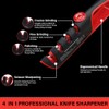 HZXOKE Knife Sharpener, 4-in-1 Kitchen Knife Sharpener, 6 Adjustable Sharpening
