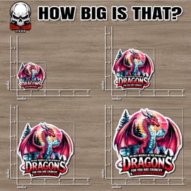 Do Not Meddle in The Affairs of Dragons for You are Crunchy and Good with Ketchup Sticker or Magnet Christmas Ornament Vintage Dragon Retro Waterproof Vinyl Sticker for Water Bottle Car Laptop