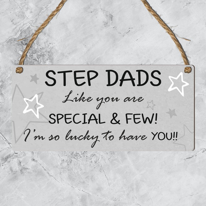 "Cherished Stepdad Appreciation Plaque - Heartfelt Inscription, Perfect for Father's