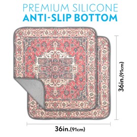 Paw Inspired Designer Print Dog Pads (2 Pack) | Premium Washable Pee Pads | Reusable Puppy Pads for Potty Training, Whelping, Waterproof Mat | Leakproof, Non-Slip Liner (Persian Style, 36" x 36" Size)