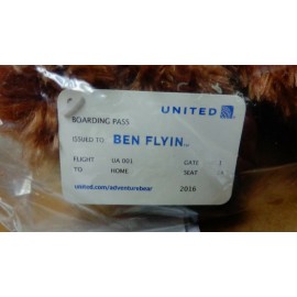 Build-A-Bear Workshop  VERMONT BEAR made for UNITED AIRLINES BEN FLYIN PLUSH BEAR 12" NEW IN SEALED