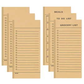 Utron 6 Pack Vintage Magnetic Notepads for Refrigerator, 50 pages/book Grocery List Magnet Pad for Fridge, Design MagneticGrocery List Pad for Fridge, Grocery List Notepad, To-Do List