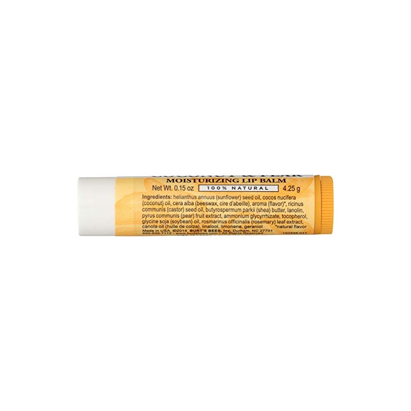 Burts Bees Bálsamo labial de coco y pera, 0.15 onzas