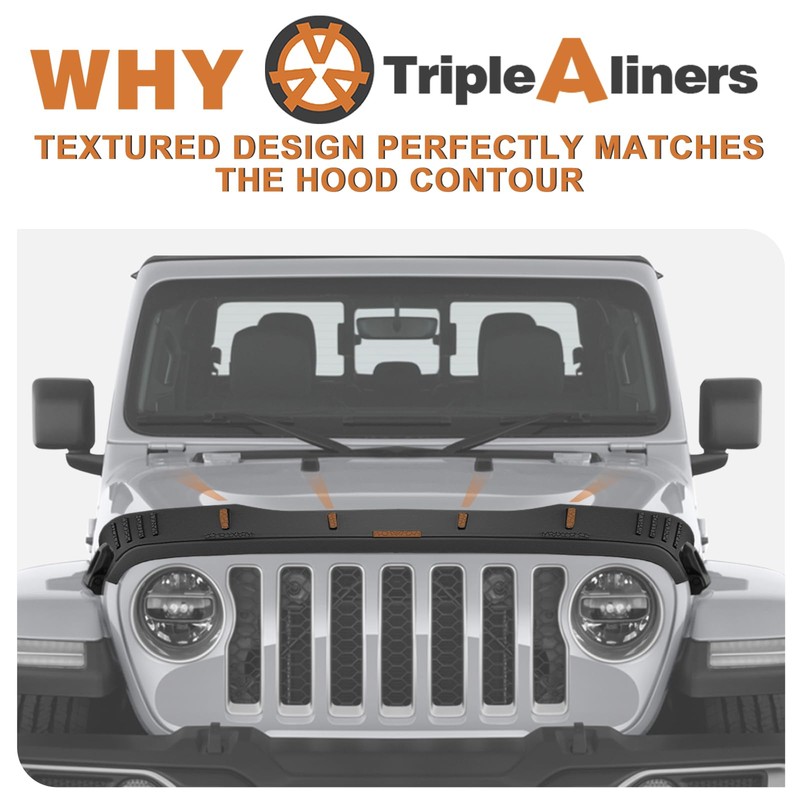 TripleAliners Hood Deflector Protector for Gladiator 2020+ & 2018+ Wrangler