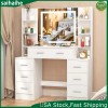 Yamissi Large Vanity Set Dressing Table with LED Lighted Mirror