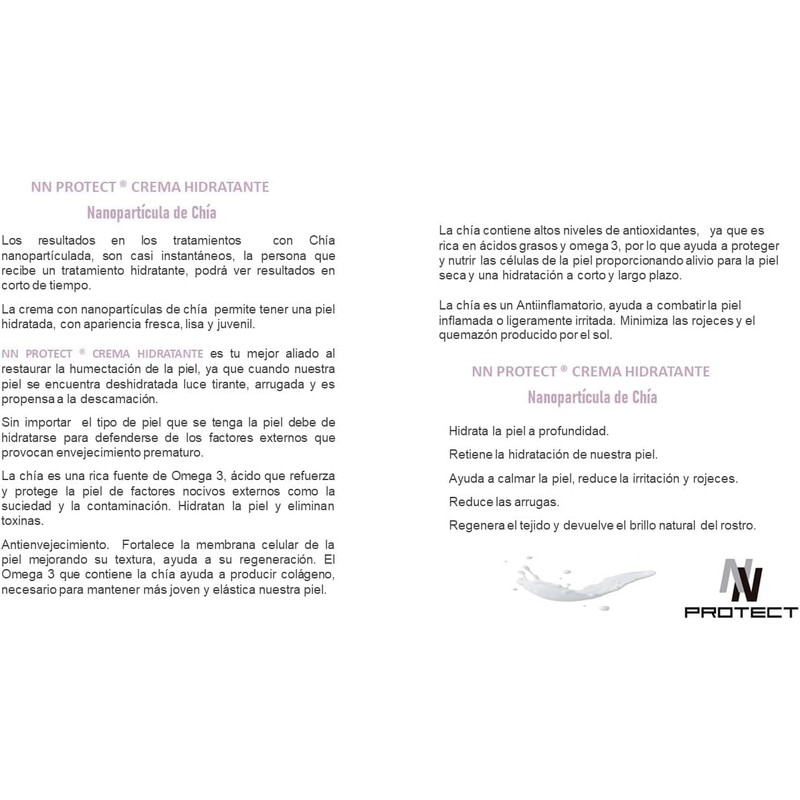 Crema Hidratante facial con extracto de chía nano + colágeno