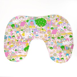 SANRIO Characters Neck Pillow, Air, For Travel, Airplanes, Portable, Compact, Air Pillow, Made in Japan, Fashionable, Pop Color, Women's, Character Design, Cute