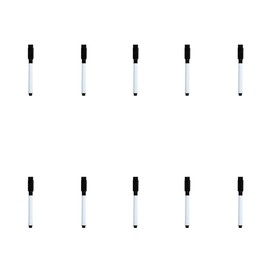 Dry Erase Black Markers with Cap and Eraser, Ideal for Dry Erase Boards and Whiteboards 10 Piece.
