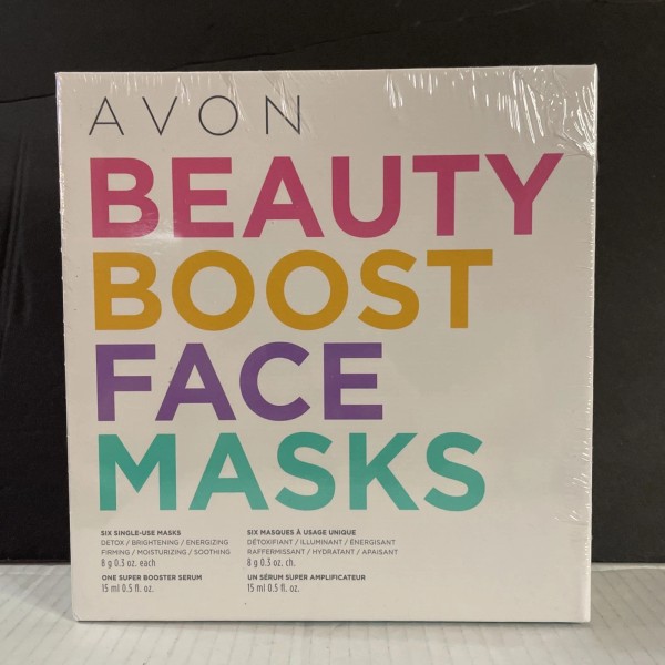 (2) Avon Beauty set Boost Face Masks 6 Single-Use Masks