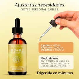 SEREMONY Vitamina D3 + K2 Con MCT Oil Aceite de Coco Orgánico