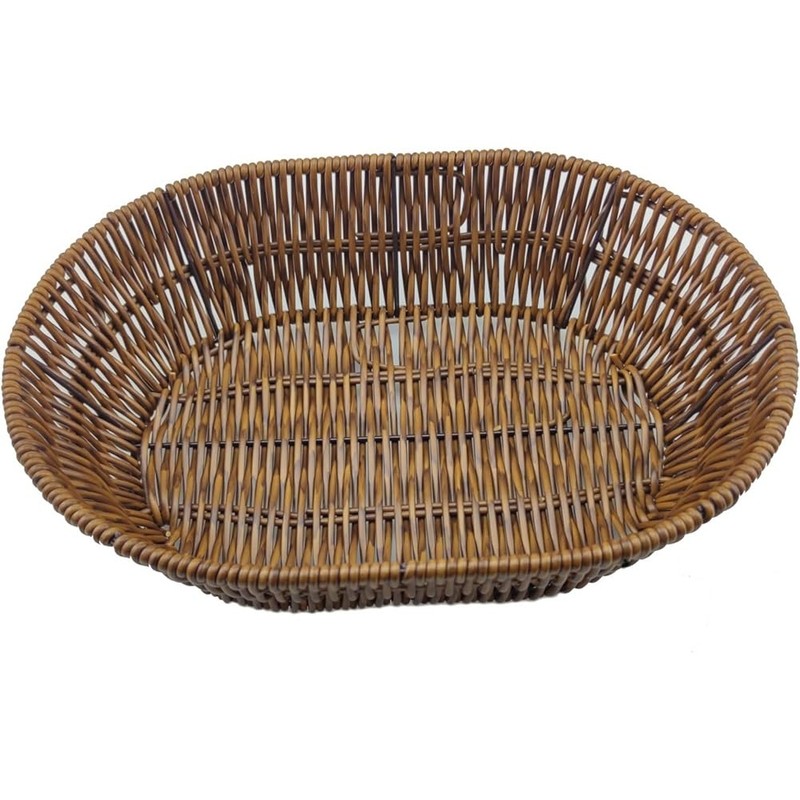 Nvanvmm Wicker Bread Basket, Tabletop Food Serving Trays, Handwoven Storage