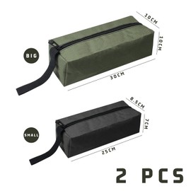 2 Tool Sets with Thick Zipper, Multi-Purpose Tool Bag, Waterproof and Moistureproof Tool Bag, Tool Bag (Black, Green)
