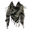 Arab Shemagh Kafiya Square Scarf, White & Black