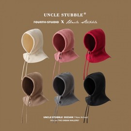 Hooded Drawstring Knit Balaclava Hat LF1831 - One Size Pink 2ea