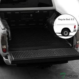 Black Rubber Diamond Plate Truck Bed Floor Mat Liner Compatible with 02-18 Dodge Ram / 19-22 Classic 6.4 Feet (76.8") / 6.5 Feet (78") Bed Rambox Cargo Management System