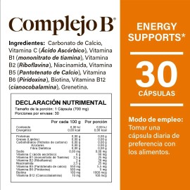 Complejo B®- 30 Cápsulas De 500mg - Naturelab® Sabor Sin sabor