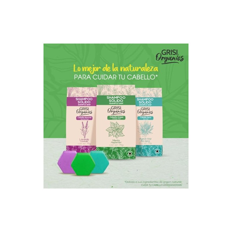 Shampoo Sólido con Menta para Cabello Graso, 75gr