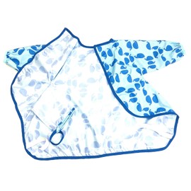 Outing Baby Waterproof Bibs with Long Sleeve for Baby, Baby Led Weaning Bib Coverall attaches to highchair, Handy to Carry (Blue Whale)