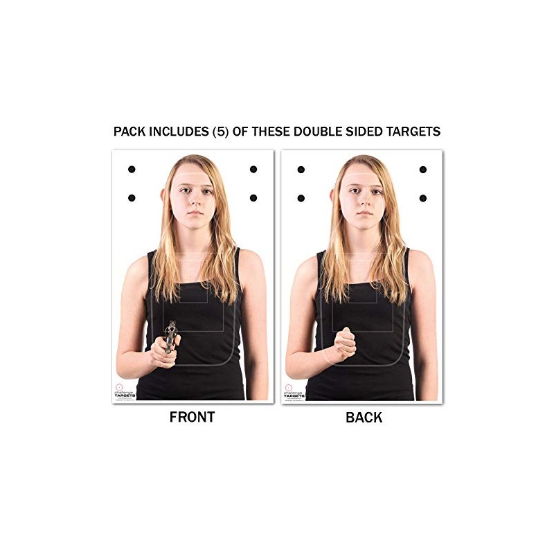 Challenge Targets Shoot/No-Shoot Target Assortment - 25PK (White Paper, 23"