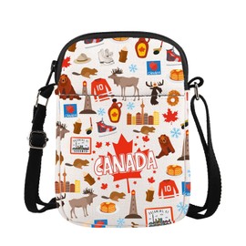 WSNANG Canada Travel Crossbody Bag Canada Trip Souvenir Shoulder Bag Canada Maple Leaf Travel Purse Canadian Gift (CA Canada CB)