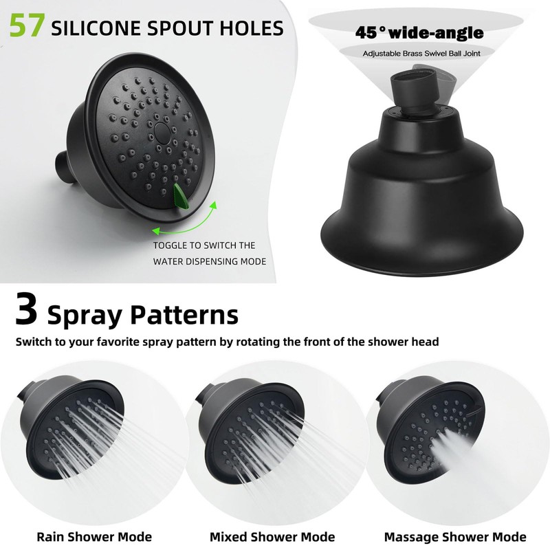 KAPHOME 2 Handle Shower Faucet,2 Knobs Tub and Shower Trim