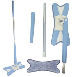 Household Dust Mop Washable Dust Mops for Floors Convenient Wet Mopping Innovative Dust Mops for Hardwood Floors Microfiber Wet Mop Pads Wet Dry Dual-Use Mop (Blue)