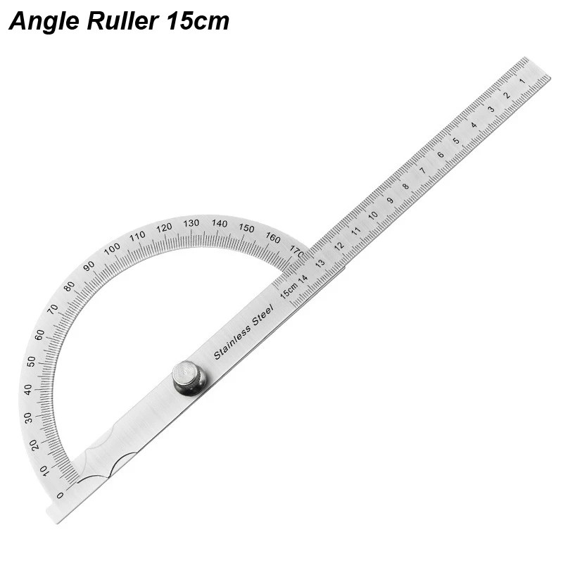 180° Angle Finder for Woodworking – 14cm Adjustable Protractor Ruler