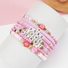 Jocbean Beaded Stackable Bracelets Love Heart Charm Stretch Bracelet for