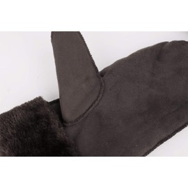 IPENNY Unisex Sheepskin Mittens with Super Warm Soft Fluffy Lining Plush Thermal Winter Gloves Windproof Cycling Fur Gloves Outdoor Sports Mittens Hand Warmer