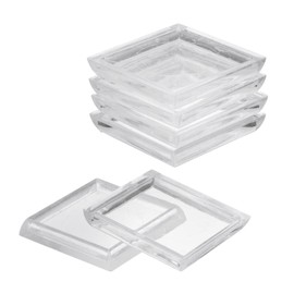 sourcing map 8 Pcs Square Furniture Caster Cups, 1-7/8" Plastic Furniture Pads Floor Protectors for Carpet Floors