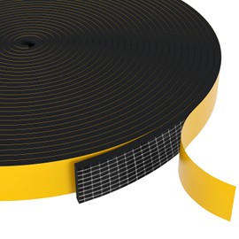 Egofix Weather Stripping Door Seal Strip,Black Weatherproof Foam Tape Insulation for Sliding Door, Front Door Frame, Windows (1/2 in x 1/8 in x 16.4Ft)