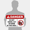 Danger Do Not Smoke Eat Or Drink in This Area