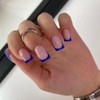 SXVME 30 uñas postizas acrílicas de punta francesa azul real,