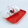 Sizikato Classic Porcelain Butter Dish with Lid, Beautiful Rooster Pattern