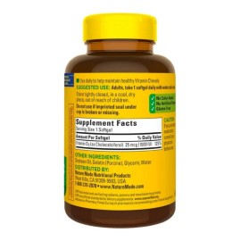 Vitaminas D3 1000 Iu 25 Mcg 650 Cápsulas Blandas Americano *