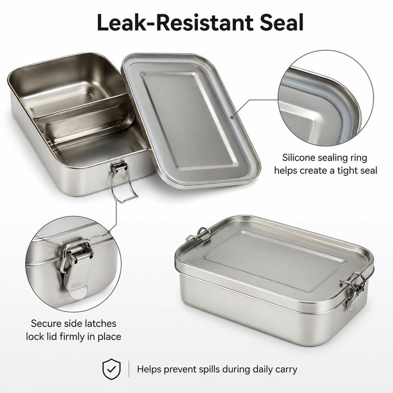 Stainless Steel Bento Box 29oz (850ml) - 2 Pack Leak