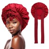 GUGUGO Silk Bonnet for Sleeping, Silk Bonnet, Adjustable Silk Cap,