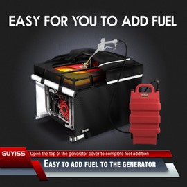 Extra Heavy Duty Bracket Generator Cover. Generator Covers While Running. Arch Design Does Not Collect Water, 32×24×24 inches, 19mm Large Diameter Metal Tubing, Extra Heavy Duty Waterproof Tarp, Black